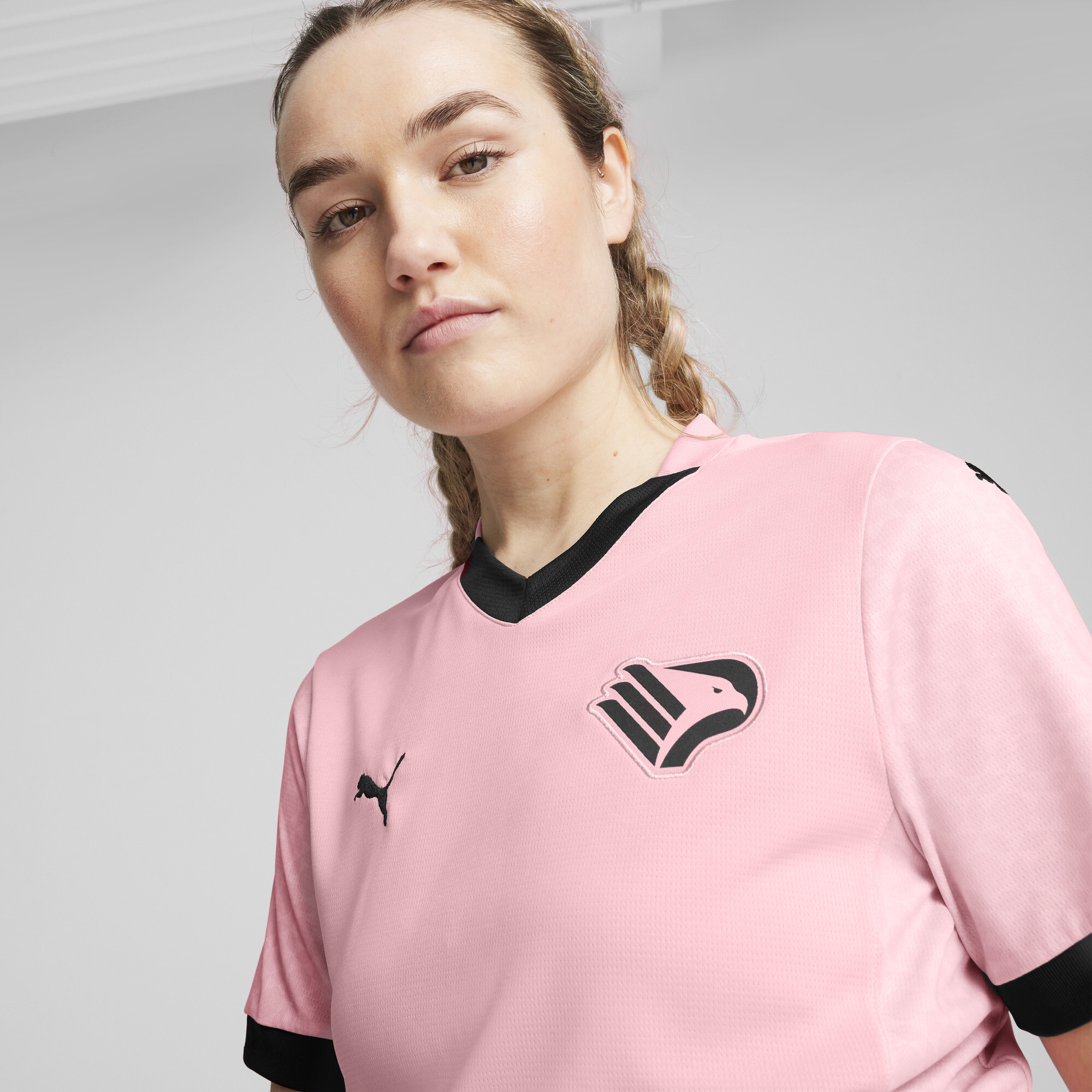 PUMA Palermo F.C. 24/25 thuisshirt voor Dames, Roze/Zwart
