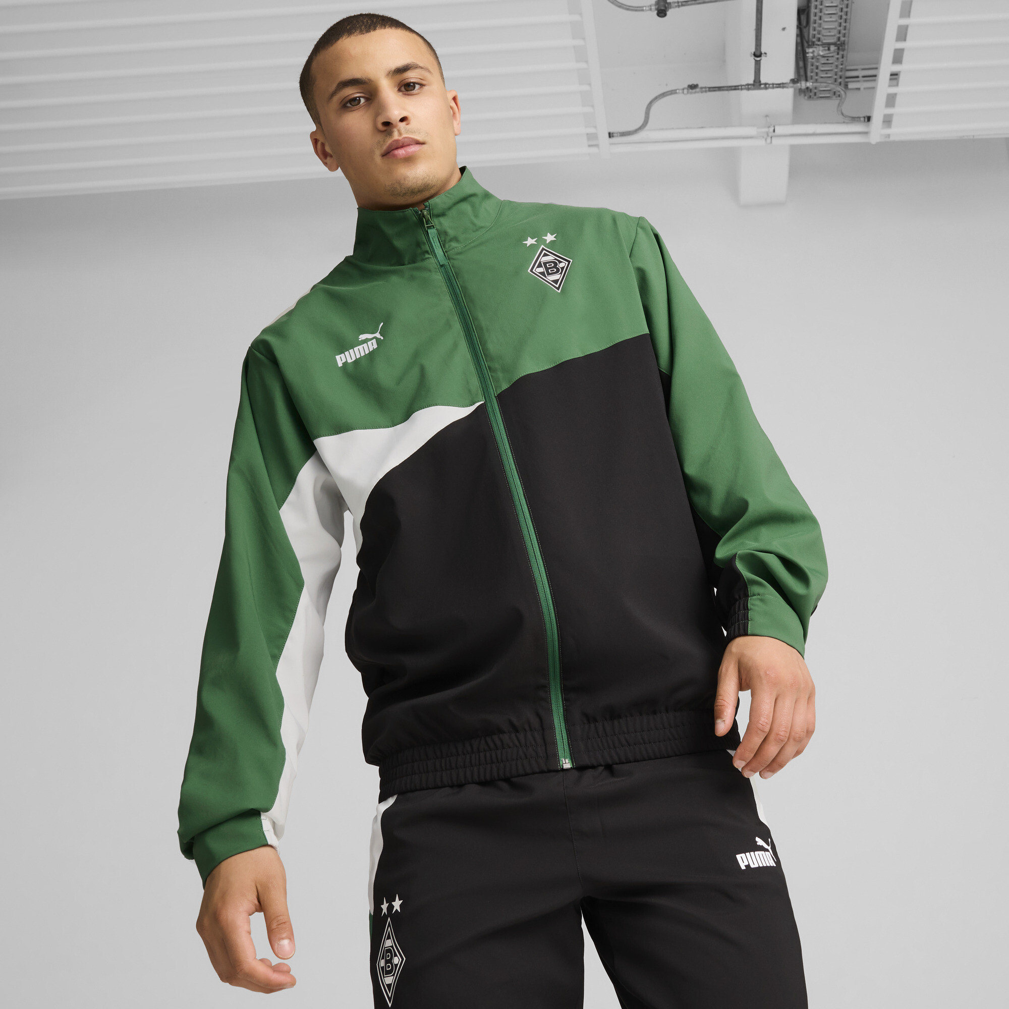 Puma Borussia Mönchengladbach Gewebte Jacke Herren | Mit Other Pattern | Vine/Black/White | Größe: XXL