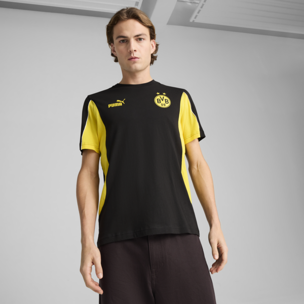 Borussia Dortmund ftblARCHIVE Tee Men, PUMA Black-Faster Yellow, large-MEX