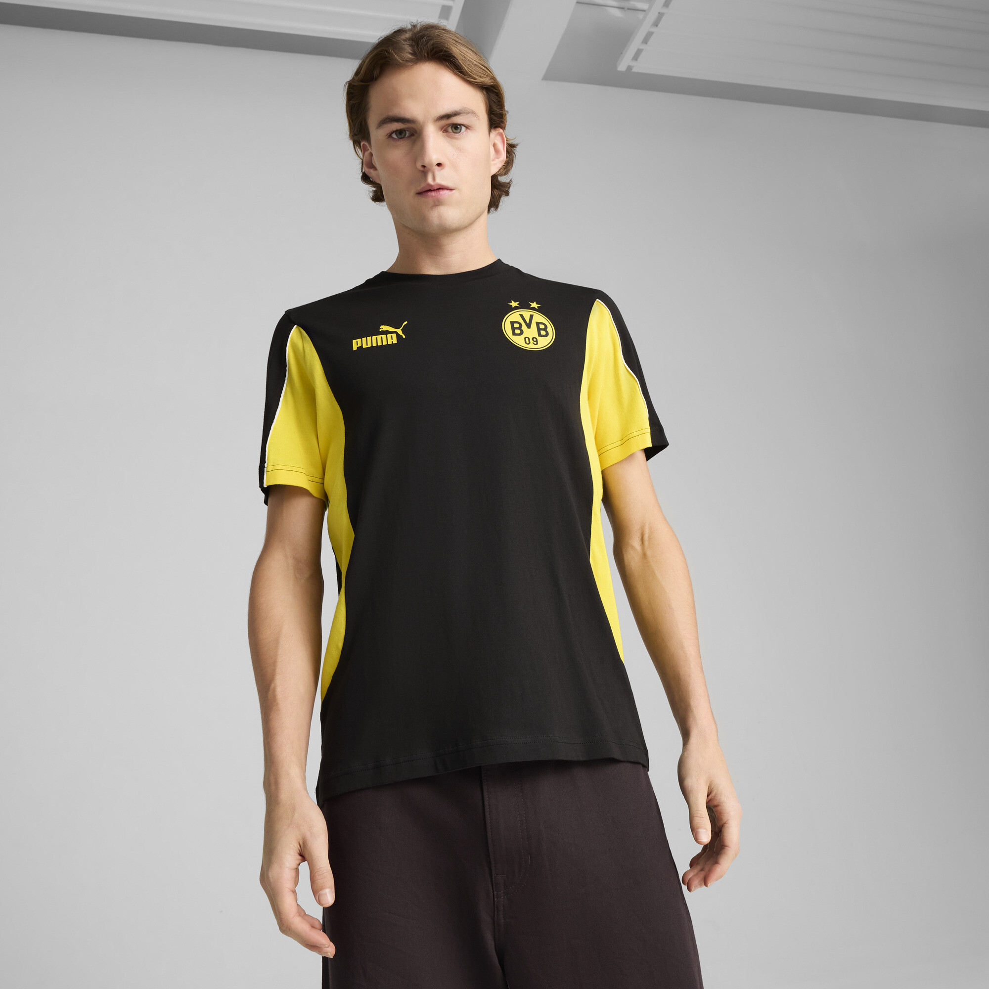 Puma Bvb Ftblarchive T-shirt In Black
