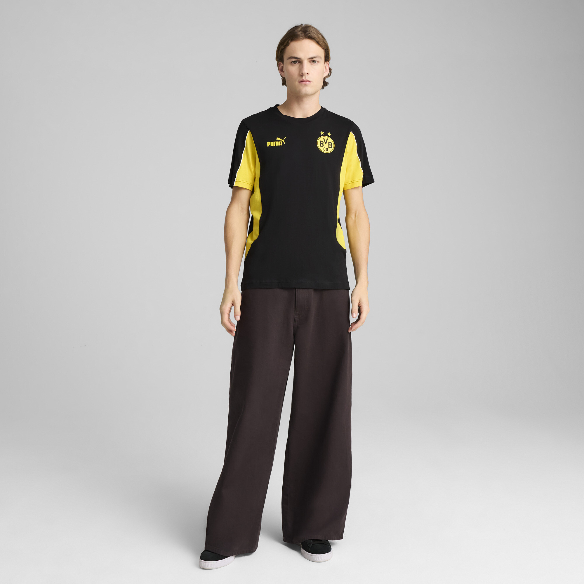 Borussia Dortmund ftblARCHIVE T-shirt voor Heren, Zwart/Geel, Maat S | PUMA