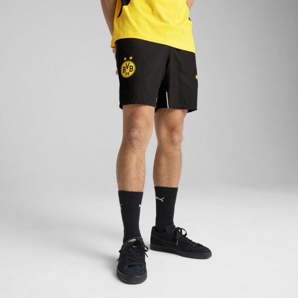 Shorts Borussia Dortmund ftblARCHIVE para hombre, PUMA Black-Faster Yellow, large-MEX