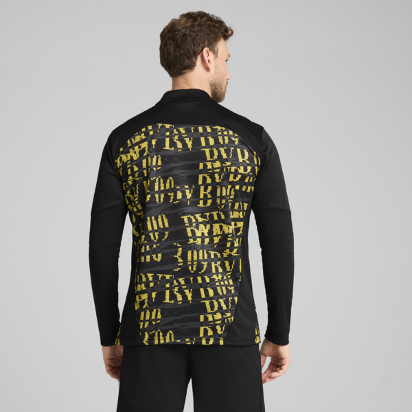 Borussia Dortmund Pre-match Quarter-Zip Top Men, PUMA Black-Faster Yellow, large-ZAF