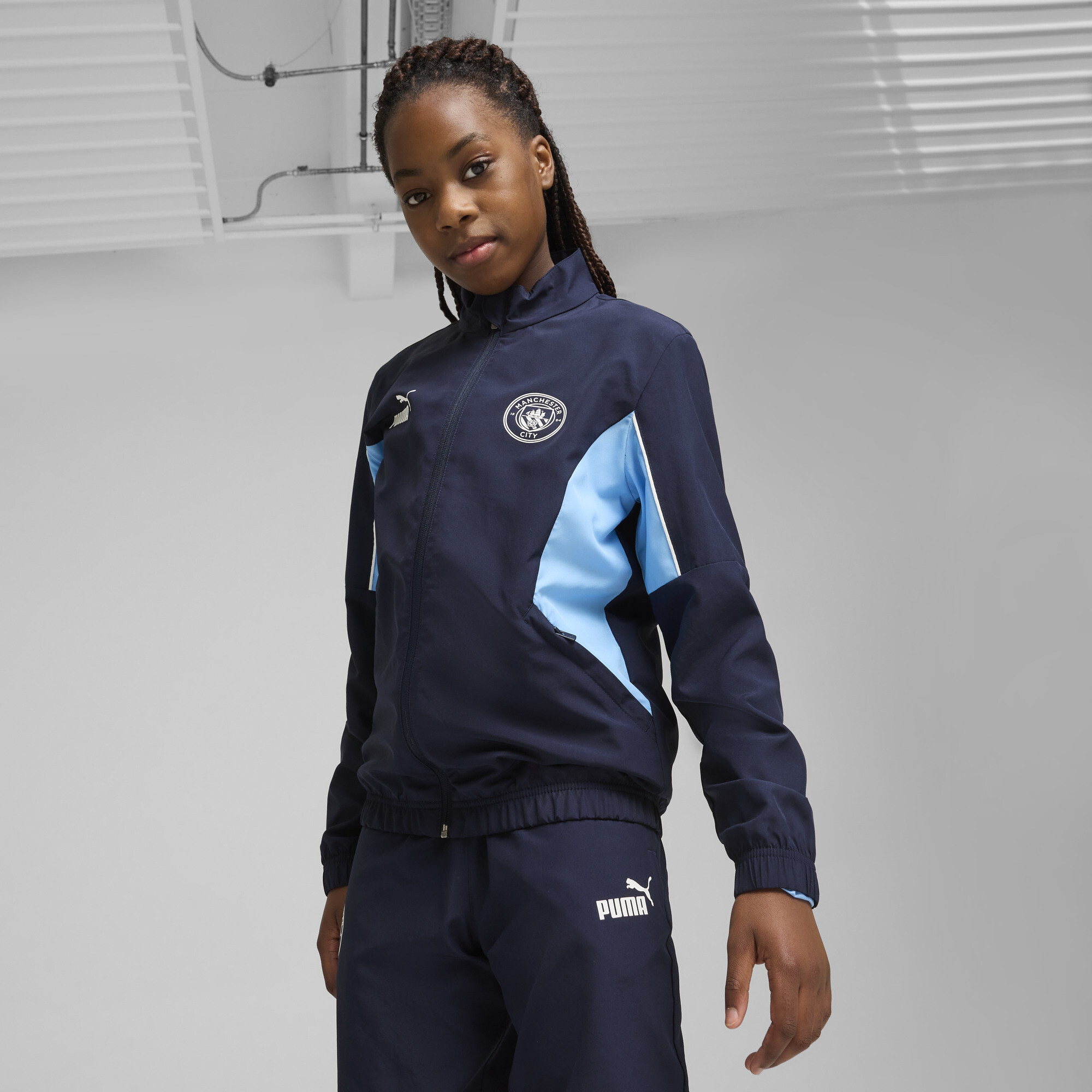 Puma Manchester City ftblARCHIVE Jacke Teenager Für Für Kinder | Navy/Light Blue | Größe: 7-8Y