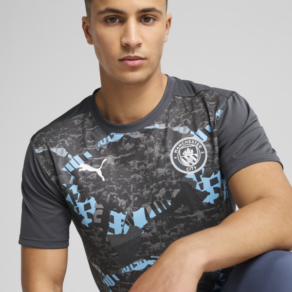 Camiseta pre-partido Manchester City para hombre, Strong Gray-Cool Light Gray, large-ARG