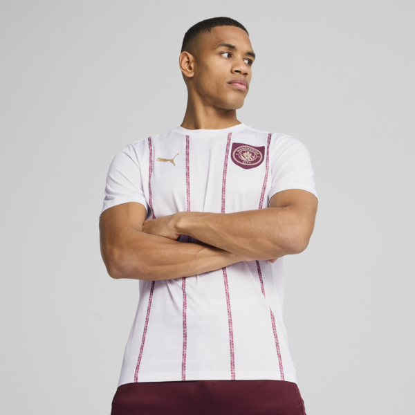 Camiseta pre-partido Manchester City para hombre, PUMA White-Dark Jasper, large-MEX