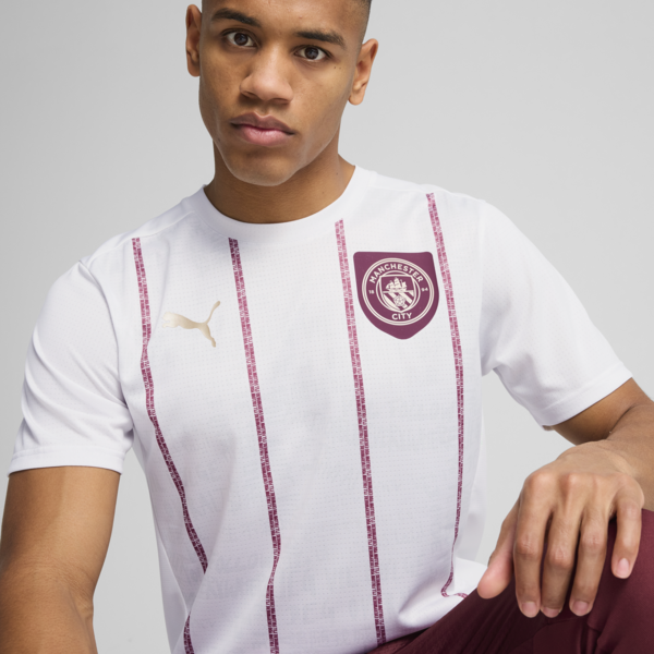 Camiseta pre-partido Manchester City para hombre, PUMA White-Dark Jasper, large-MEX