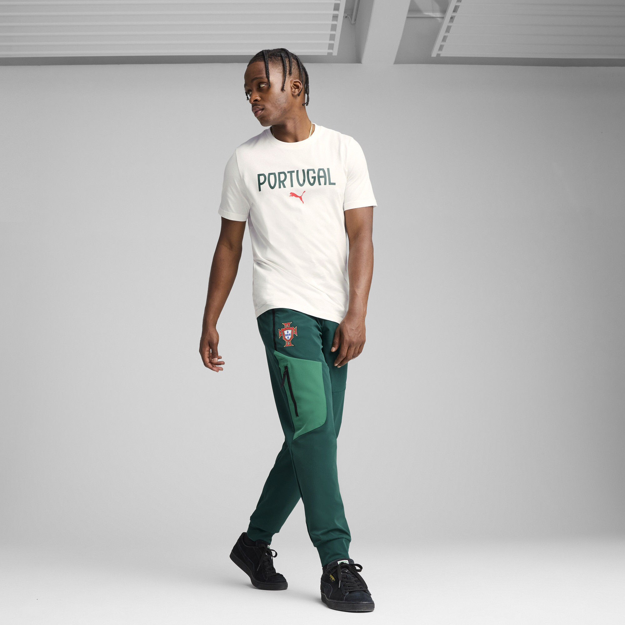 Portugal PUMATECH geweven trainingsbroek voor Heren, Groen, Maat M thumbnail 6