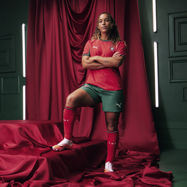 Portugal Women's Team 2025 Home Jersey Women, Pure Red-Fresh Mint, large-ZAF