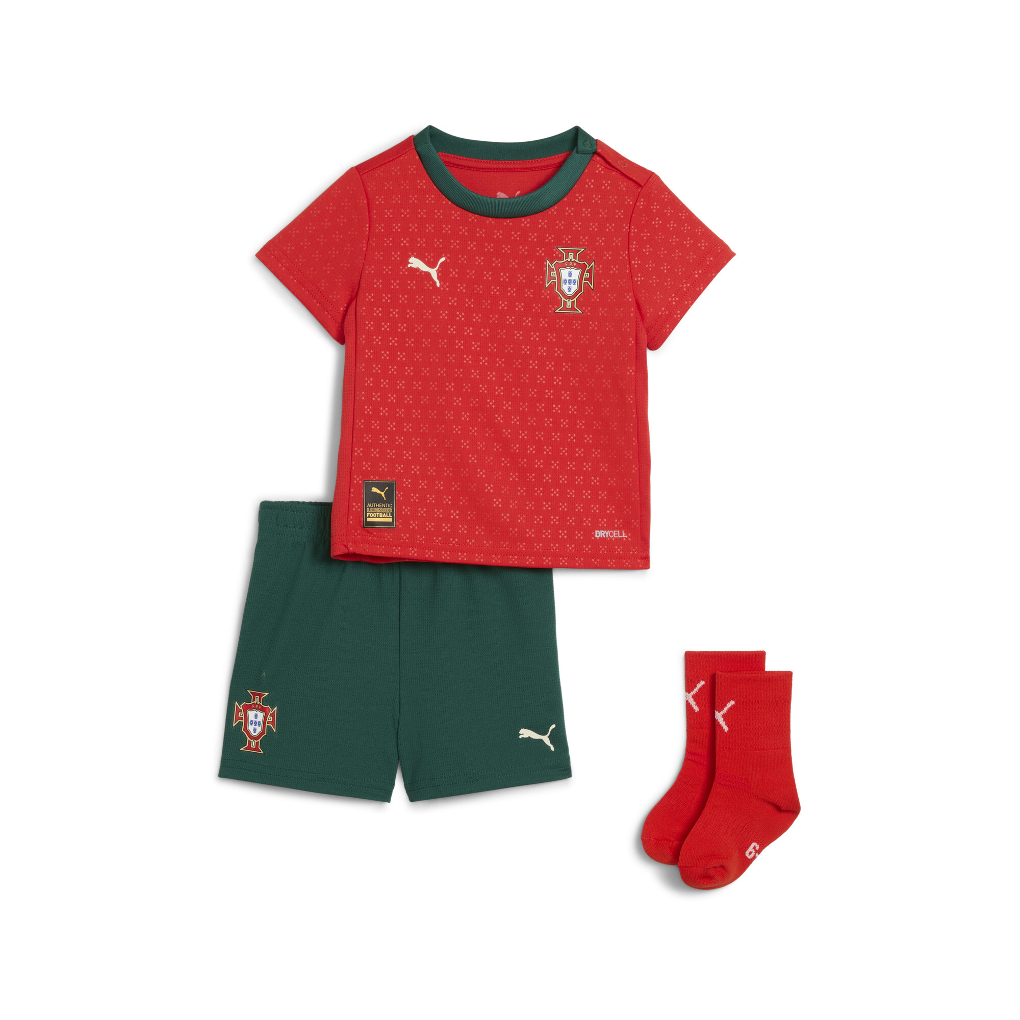 Puma Portugal 2025 Heimtrikot Minikit Babys | Mit Other Pattern | Sport Red/Sugared Almond | Größe: 6-9M