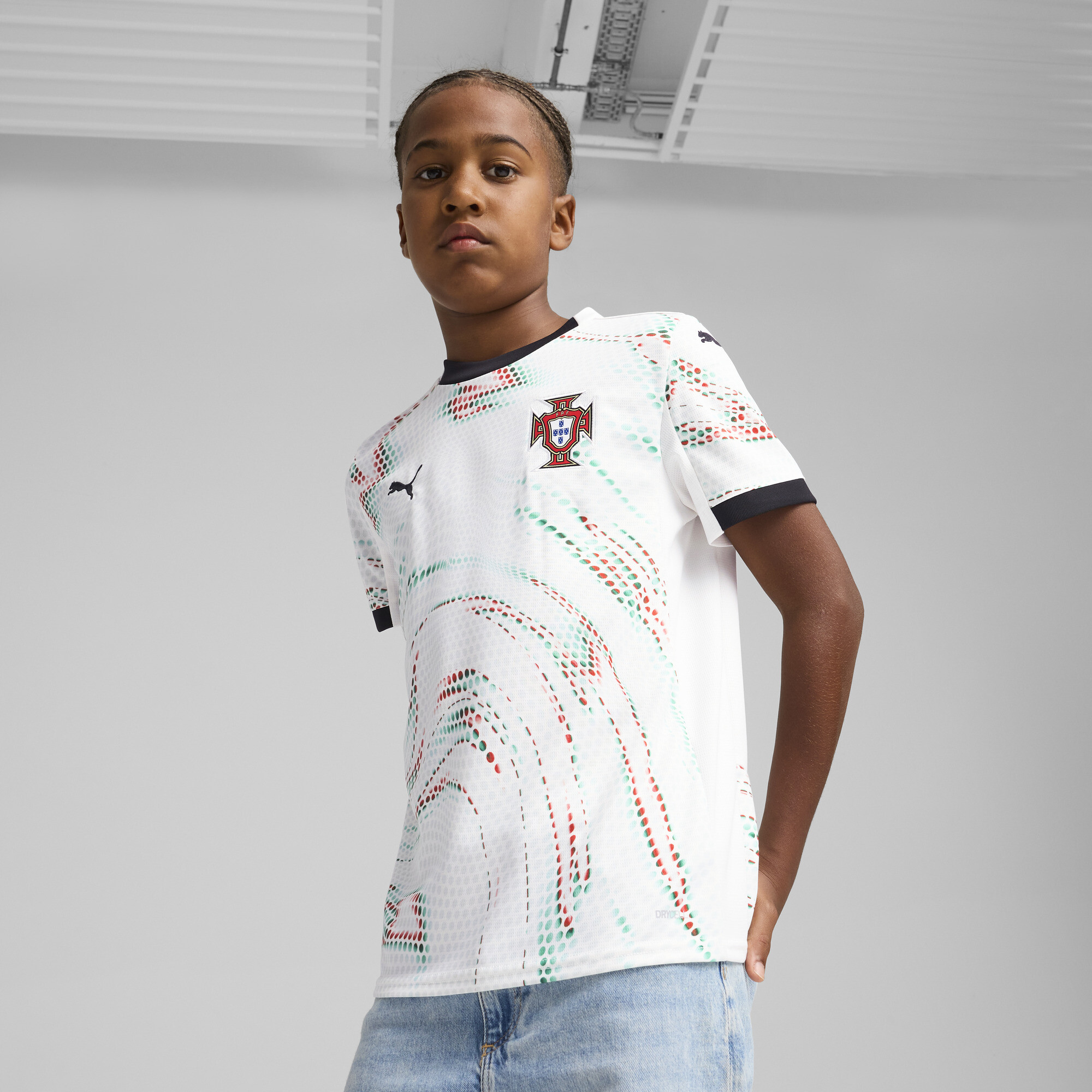 Puma Portugal 2025 Auswärtstrikot Teenager Für Für Kinder | Mit Print | White/Black | Größe: 5-6Y