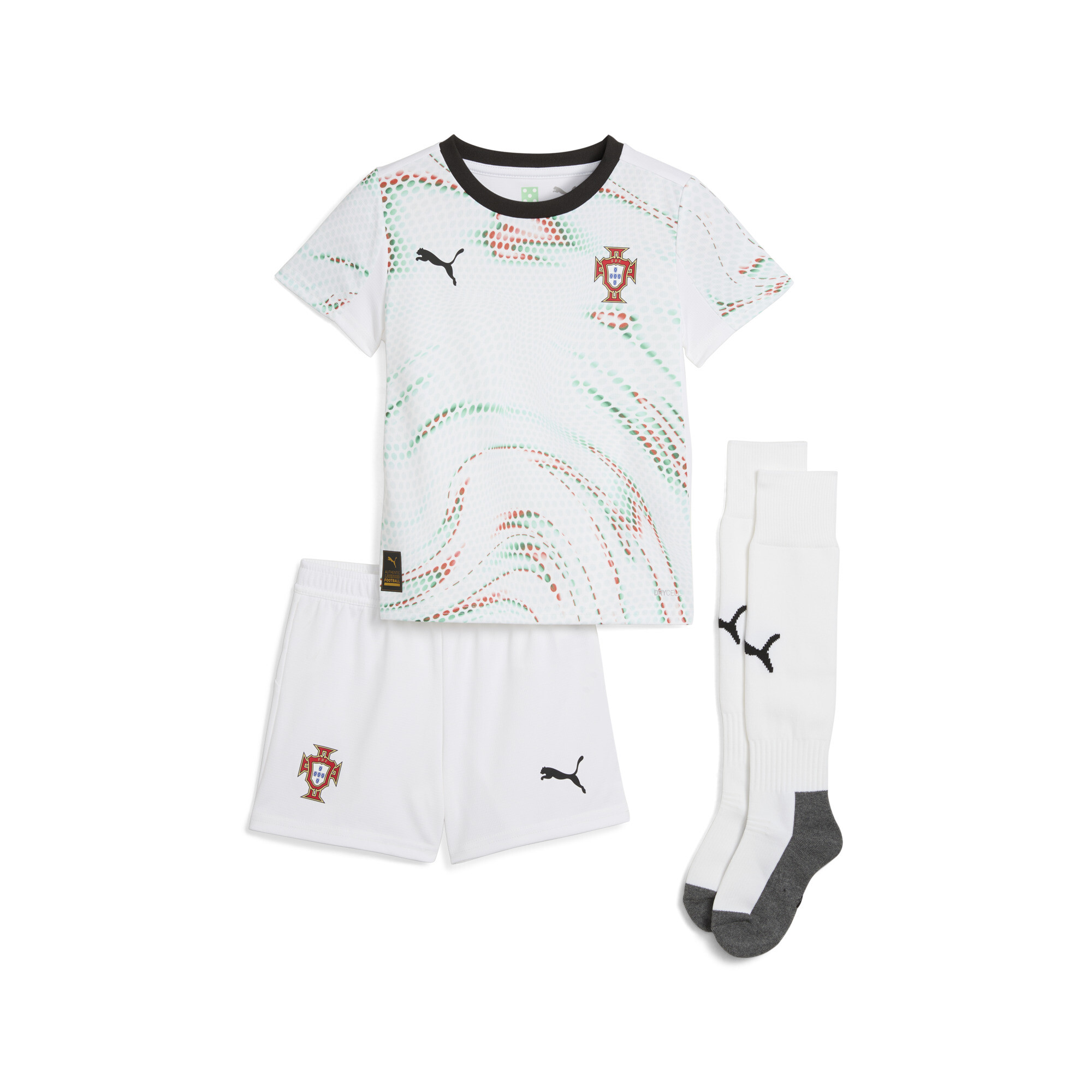 Puma Portugal 2025 Auswärtstrikot Minikit Kinder | Mit Print | White/Black | Größe: 2-3Y