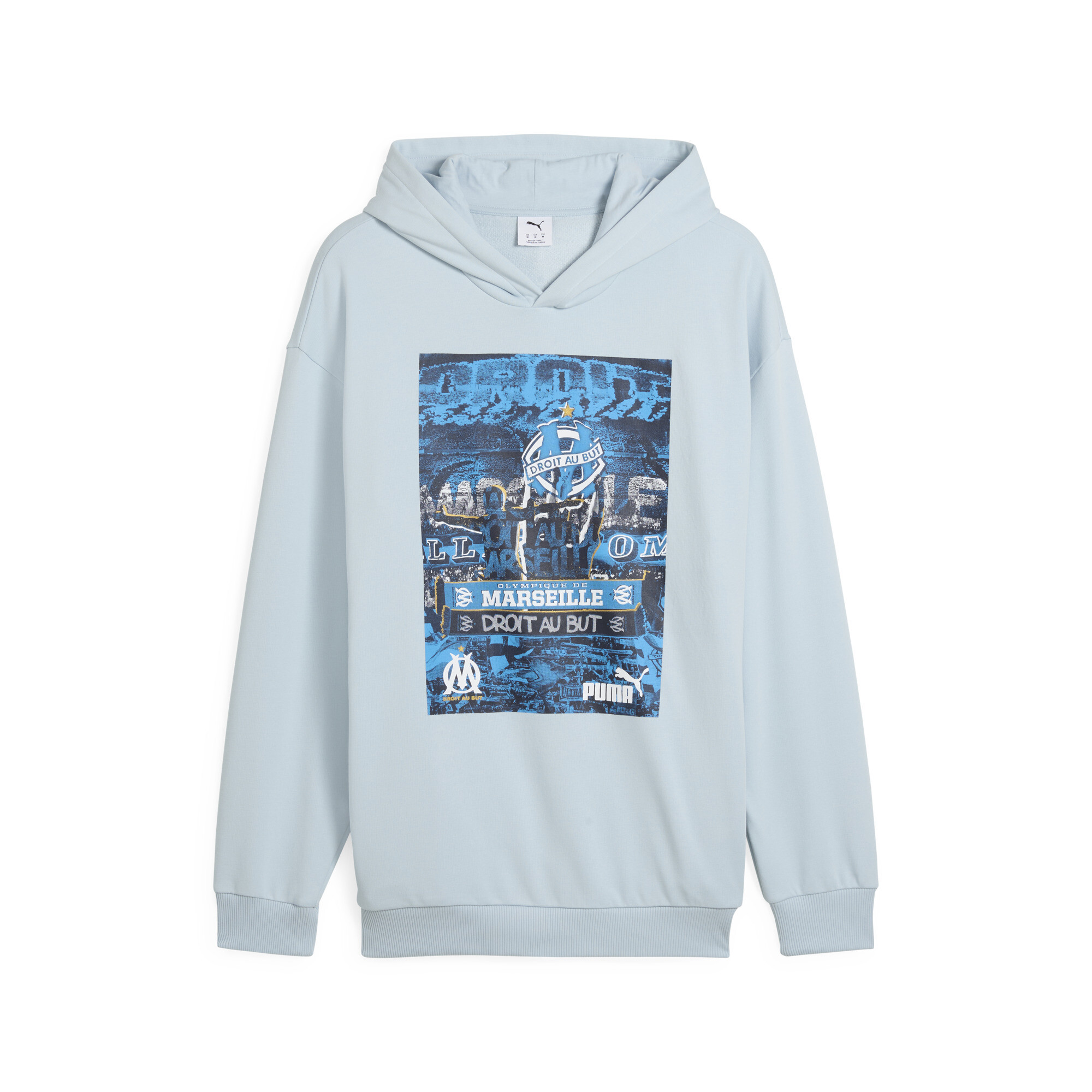 Puma Olympique de Marseille ftblNRGY+ Hoodie Herren | Frosted Dew/Navy | Größe: L