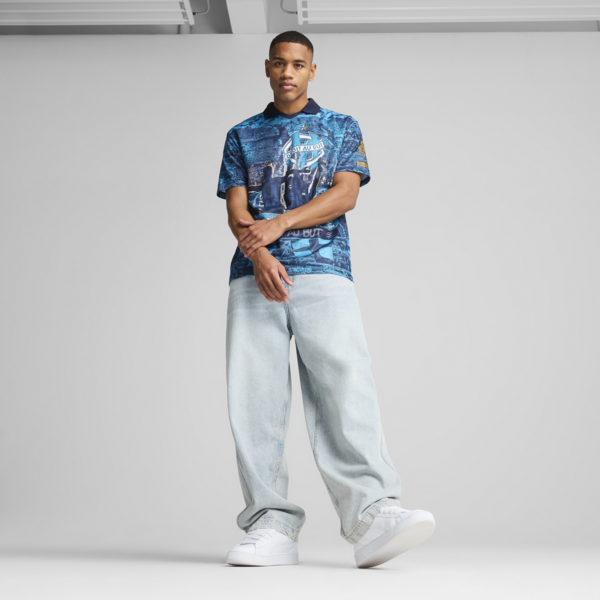 Olympique de Marseille ftblNRGY+ Retro Jersey Men, Bleu Azur, large-MEX