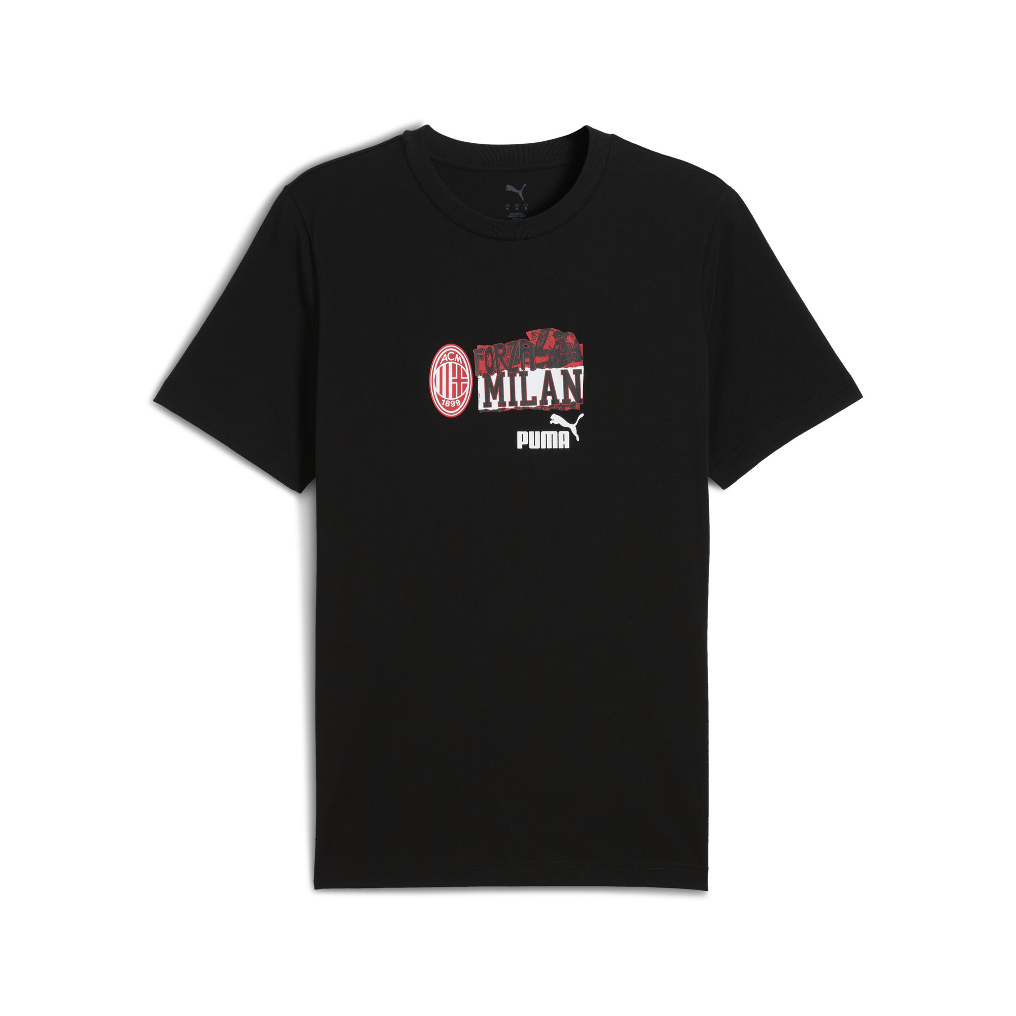 Puma AC Milan ftblNRGY T-Shirt Herren | Mit Plain | Black/Red | Größe: L