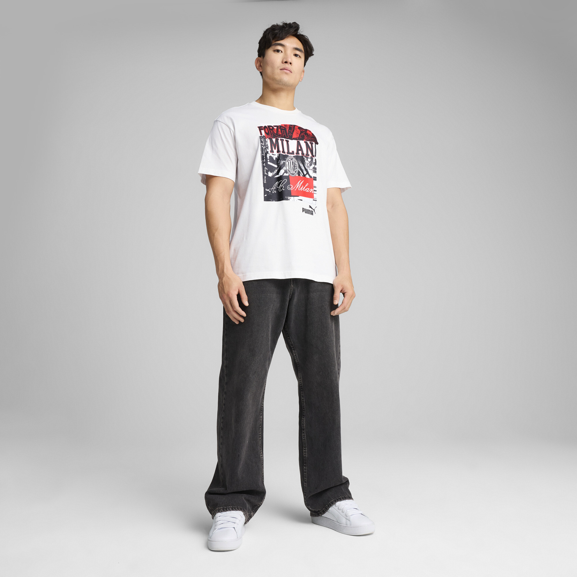 AC Milan ftblNRGY+ T-shirt voor Heren, Zwart/Wit, Maat M | PUMA