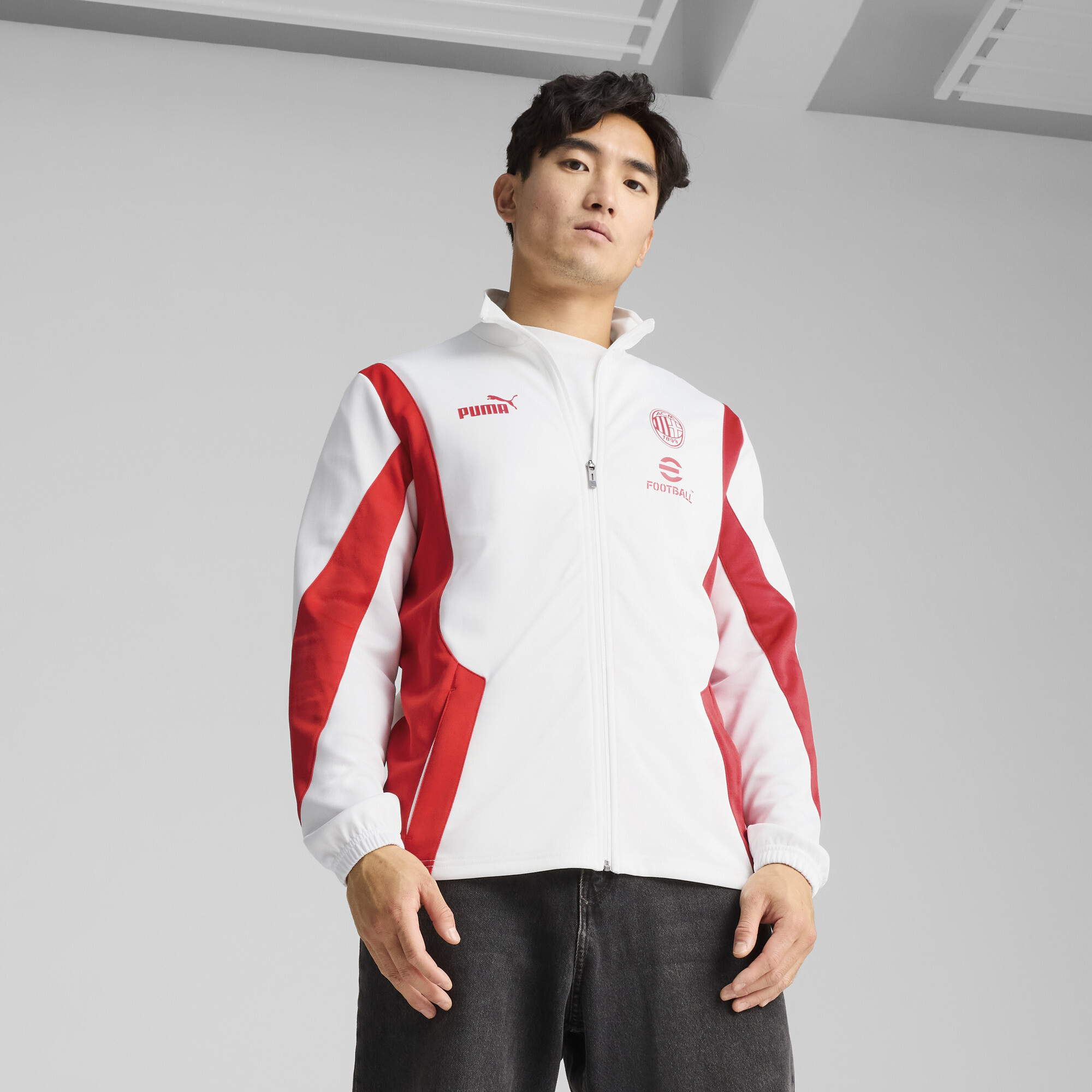 Puma AC Milan ftblNRGY+ Jacke Herren | White/Red | Größe: S