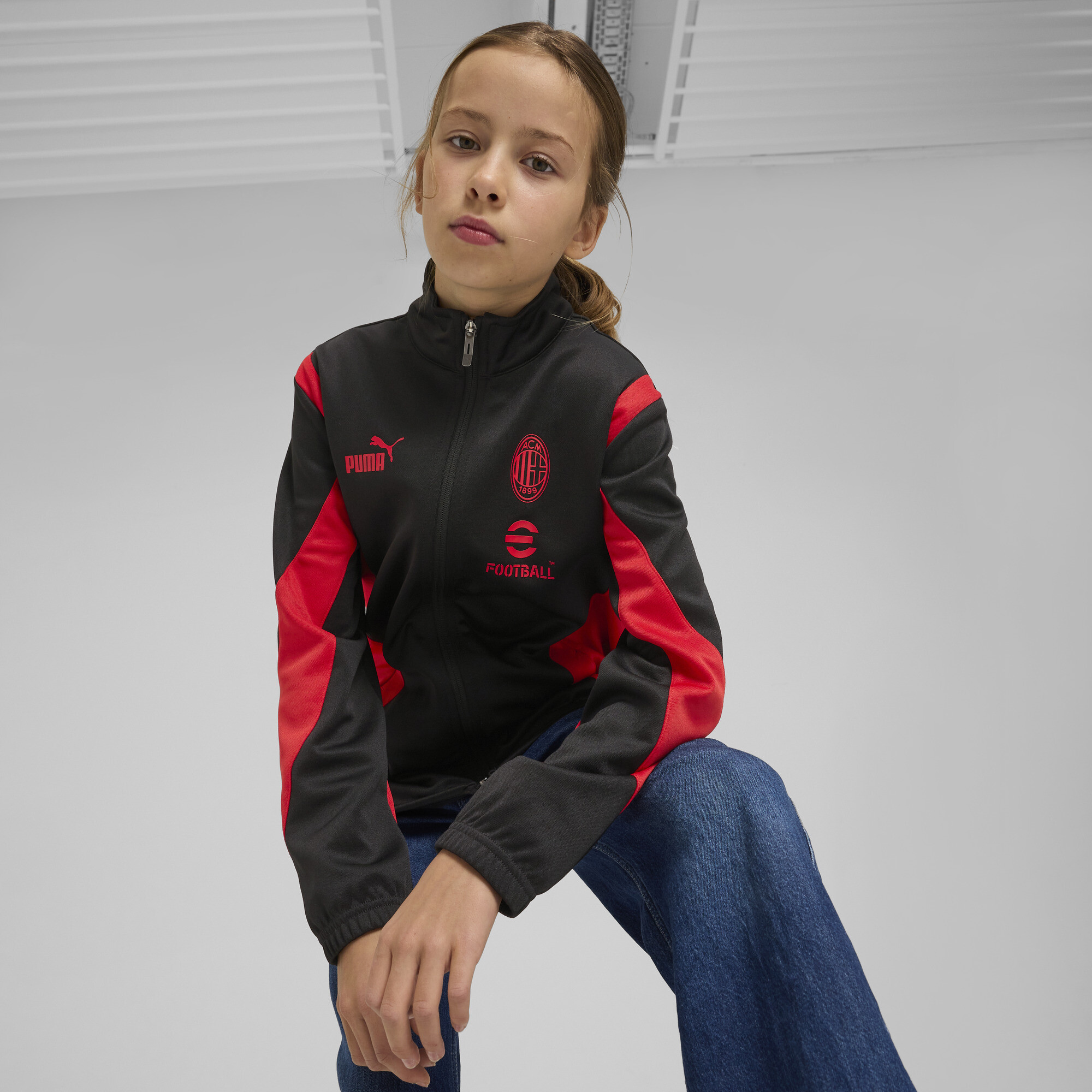 Puma AC Milan ftblNRGY+ Jacke Teenager Für Für Kinder | Black/Red | Größe: 11-12Y