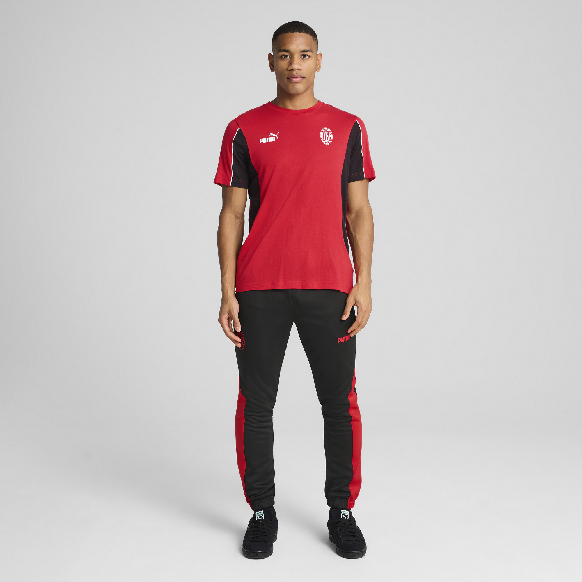 AC Milan ftblARCHIVE T-shirt voor Heren, Zwart/Rood, Maat XL | PUMA