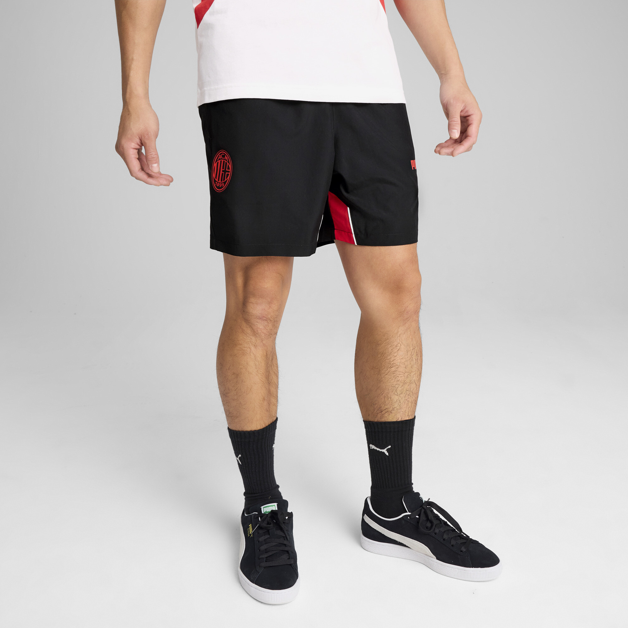PUMA AC Milan ftblARCHIVE short voor Heren, Zwart/Rood, Maat 3XL thumbnail 6