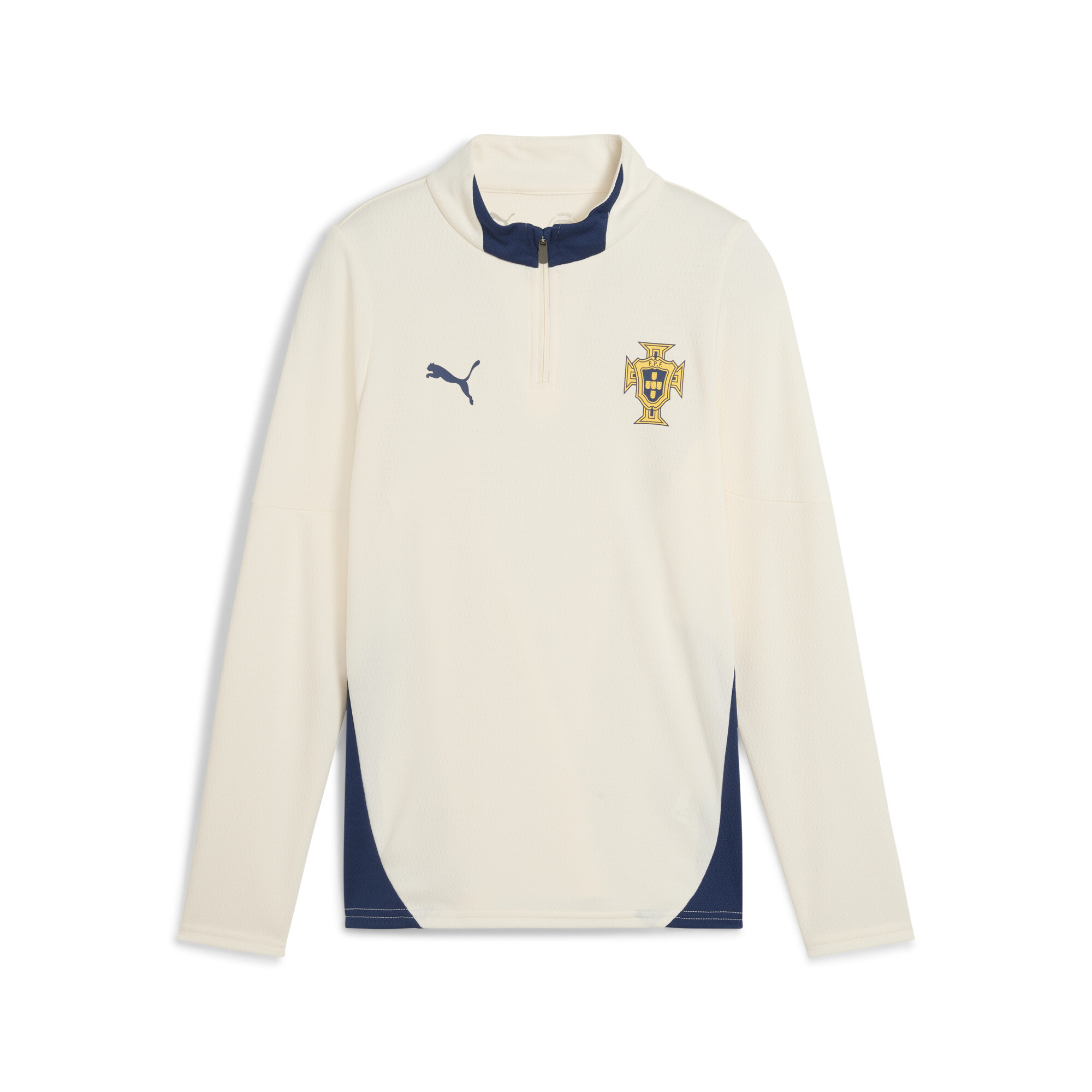 PUMA Portugal trainingstop met kwartrits, Blauw/Rood/Bruin, Maat 11-12Y thumbnail 3