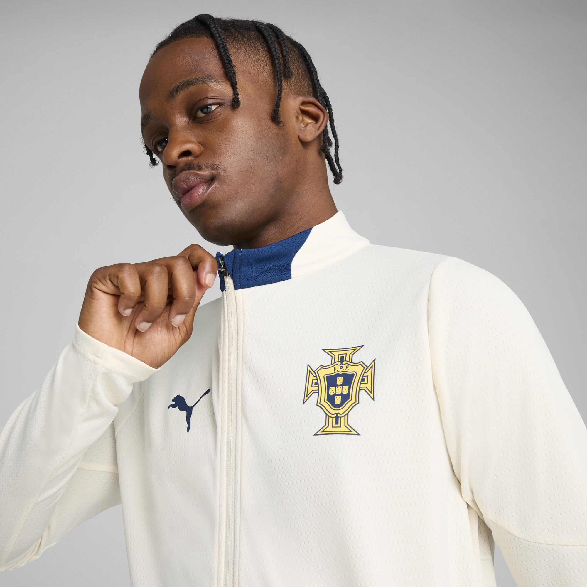 PUMA Portugal trainingsjack voor Heren, Blauw/Rood/Bruin, Maat XXL thumbnail 4