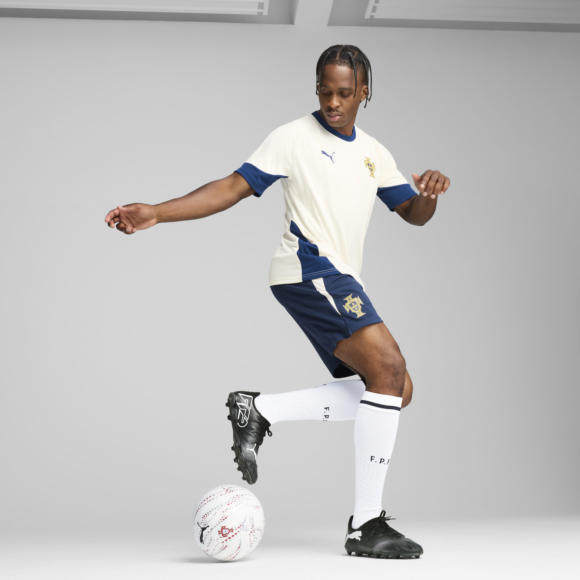 PUMA Portugal trainingsshorts voor Heren, Blauw/Rood/Bruin, Maat XS thumbnail 6