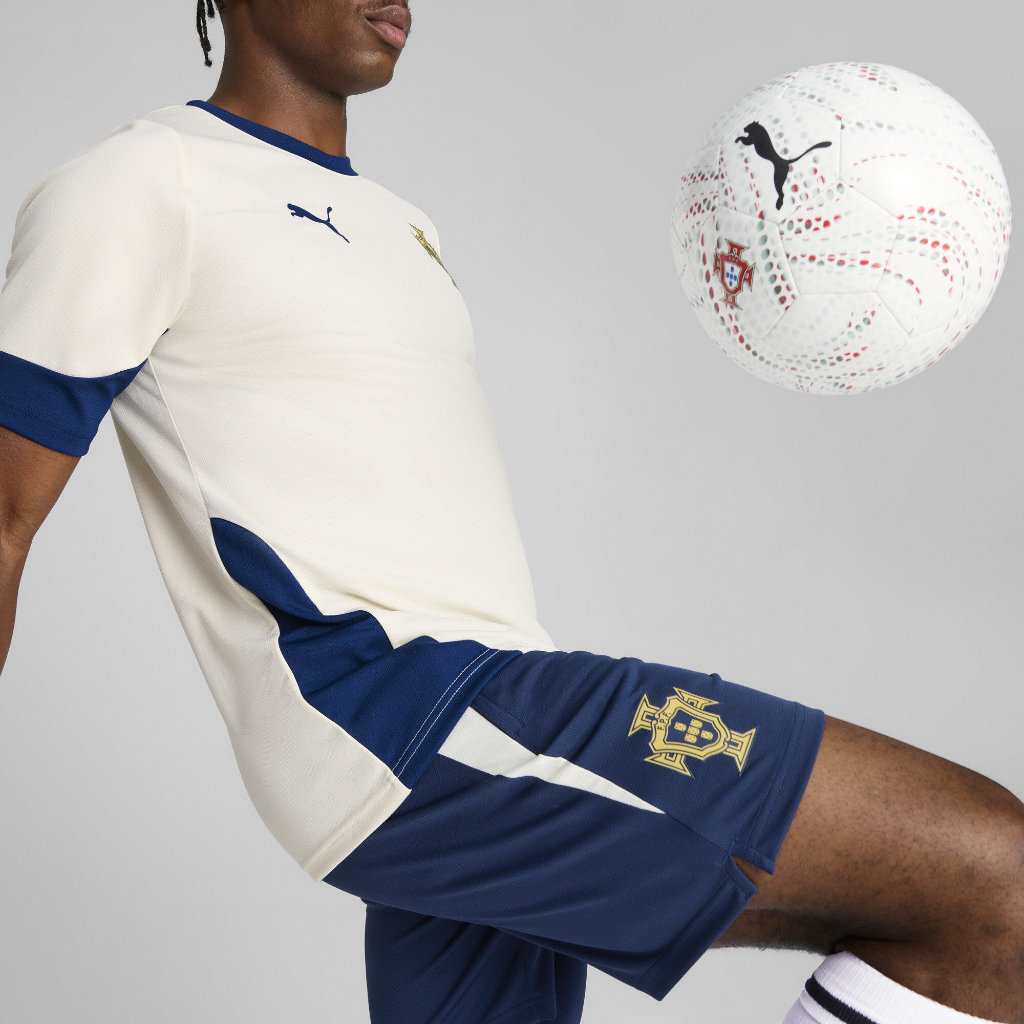 PUMA Portugal trainingsshorts voor Heren, Blauw/Rood/Bruin, Maat XS thumbnail 4