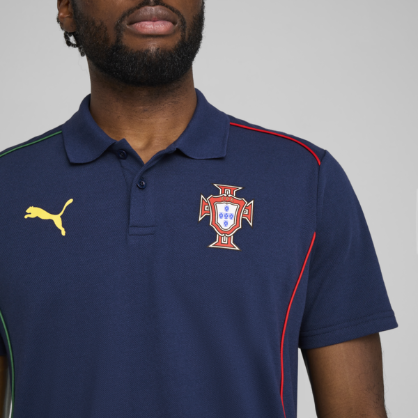Portugal Casuals Polo Men, Persian Blue-Sunny Yellow, large-ZAF