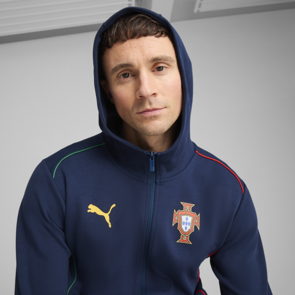 Campera con capucha y cierre Portugal Casuals para hombre, Persian Blue-Sunny Yellow, large-ARG