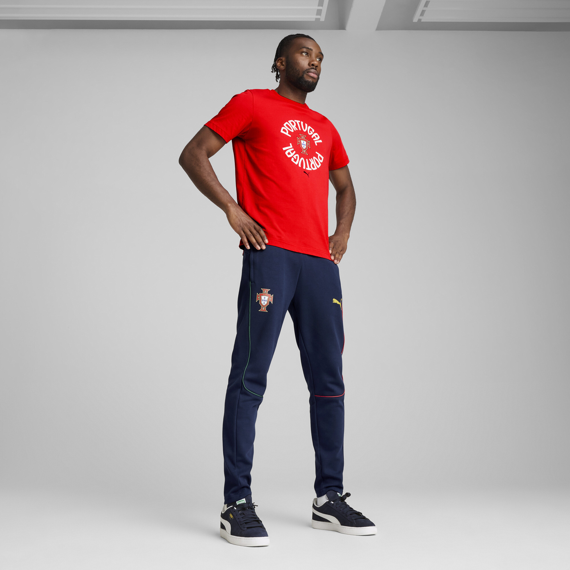 PUMA Portugal Casuals broek voor Heren, Blauw/Geel, Maat XL thumbnail 6