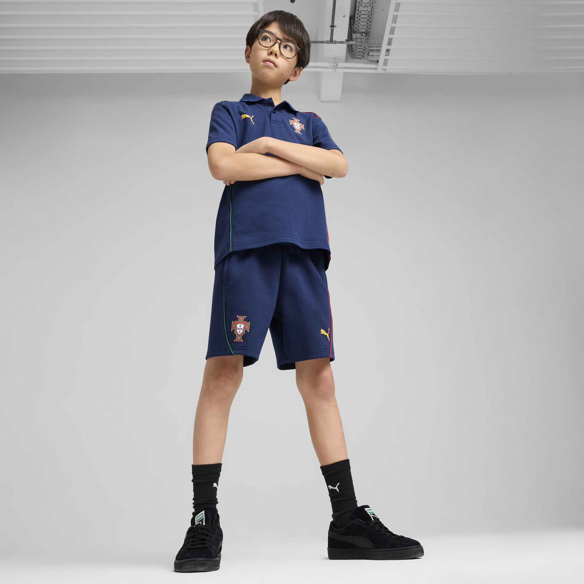 PUMA Portugal Casuals short, Blauw/Geel, Maat 12-18M thumbnail 5