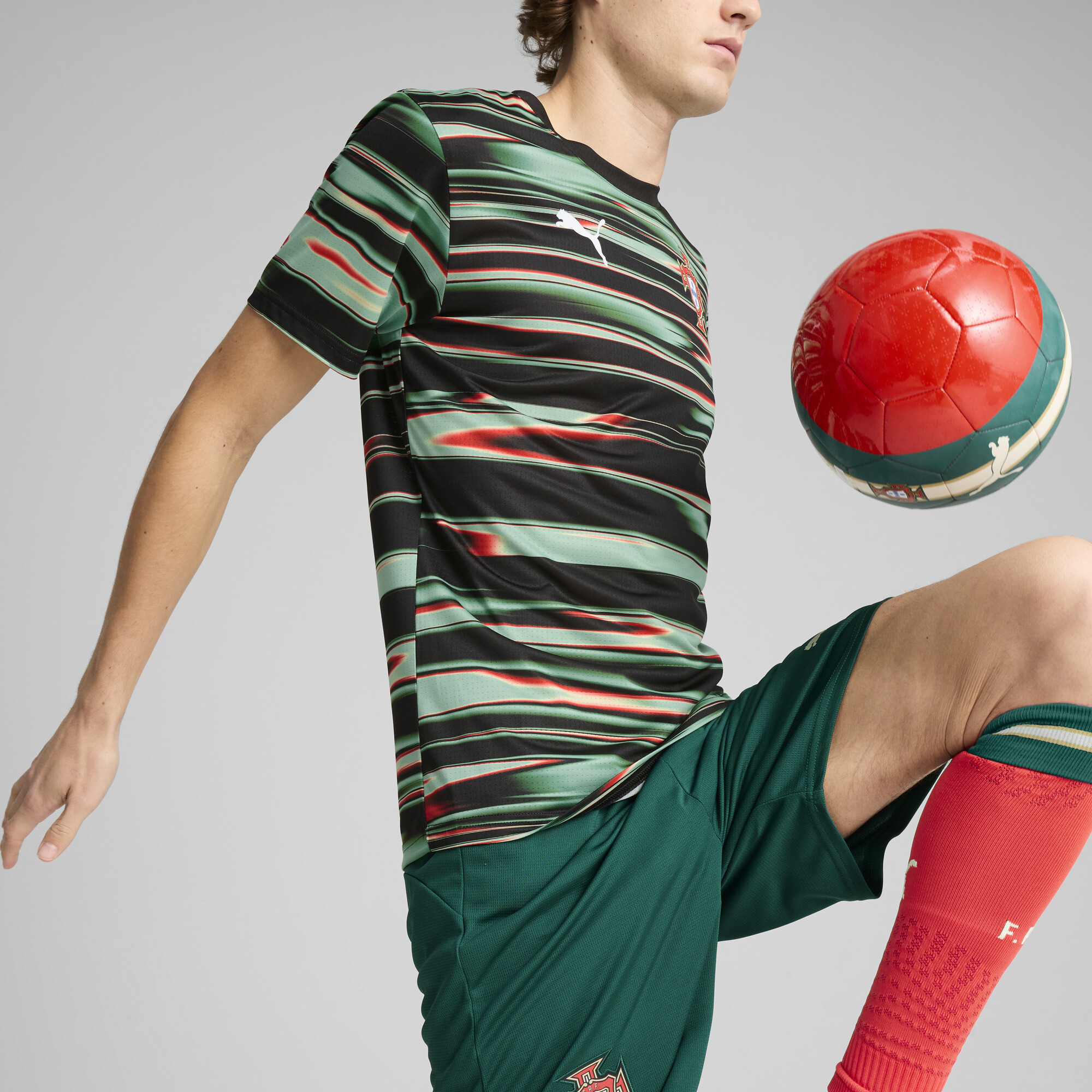 PUMA Portugal prematch-shirt voor Heren, Zwart/Wit, Maat L thumbnail 5