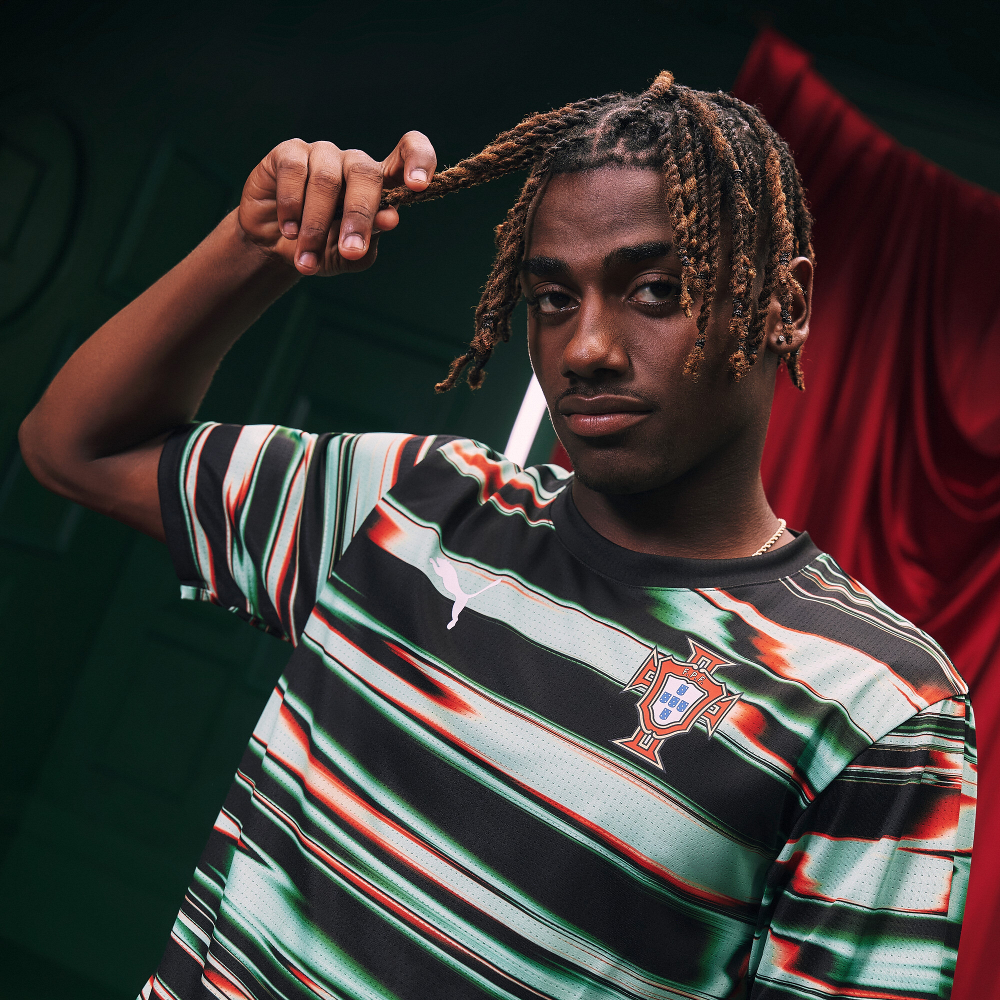 PUMA Portugal prematch-shirt voor Heren, Zwart/Wit, Maat L thumbnail 4