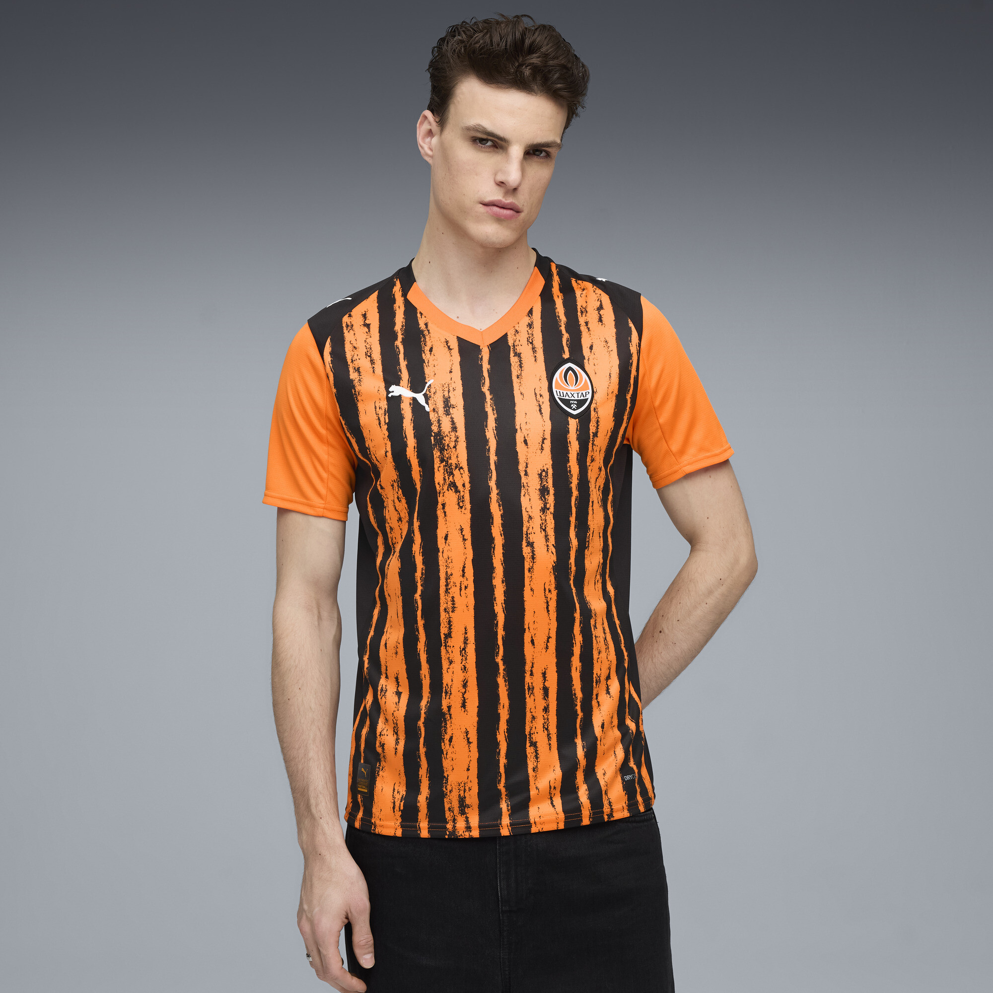PUMA FC Shakhtar Donetsk 25/26 thuisshirt voor Heren, Zwart/Oranje, Maat L thumbnail 6