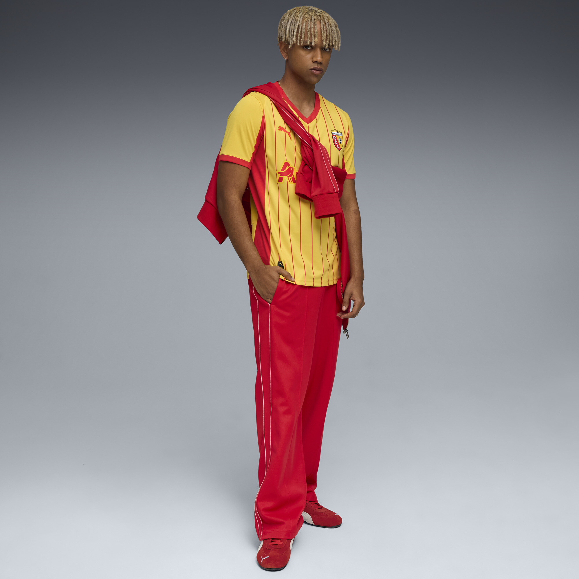 PUMA RC Lens 25/26 thuisshirt voor Heren, Rood/Geel, Maat XS thumbnail 4