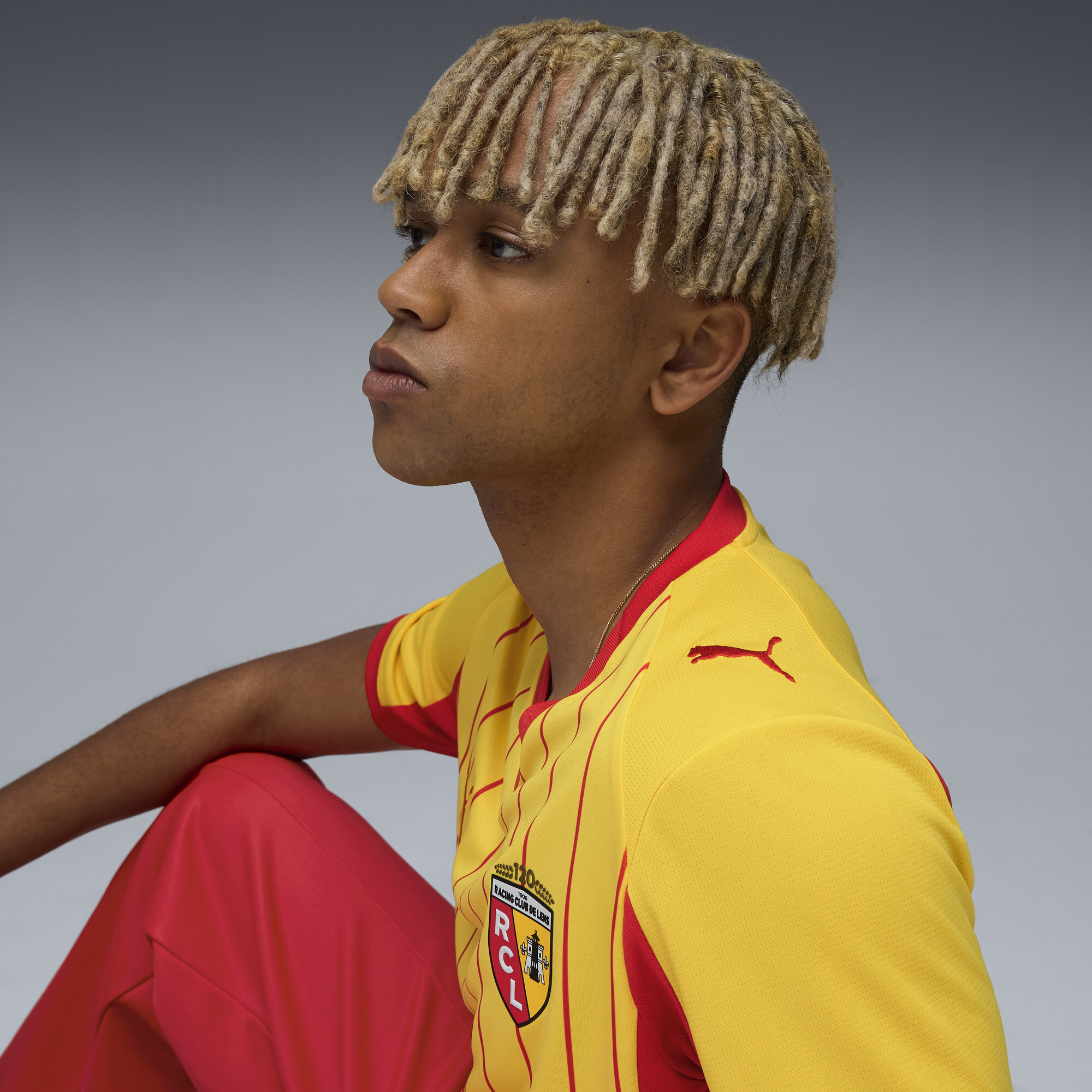 PUMA RC Lens 25/26 thuisshirt voor Heren, Rood/Geel, Maat XS thumbnail 2