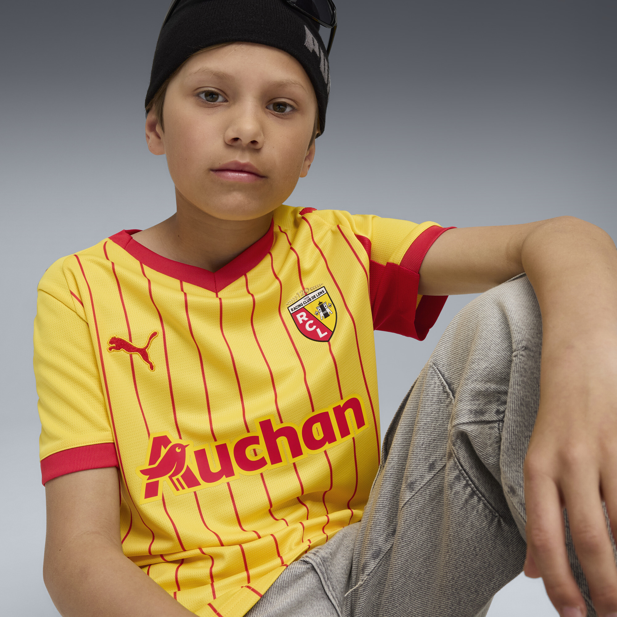 PUMA RC Lens 25/26 thuisshirt, Rood/Geel, Maat 9-10Y thumbnail 6