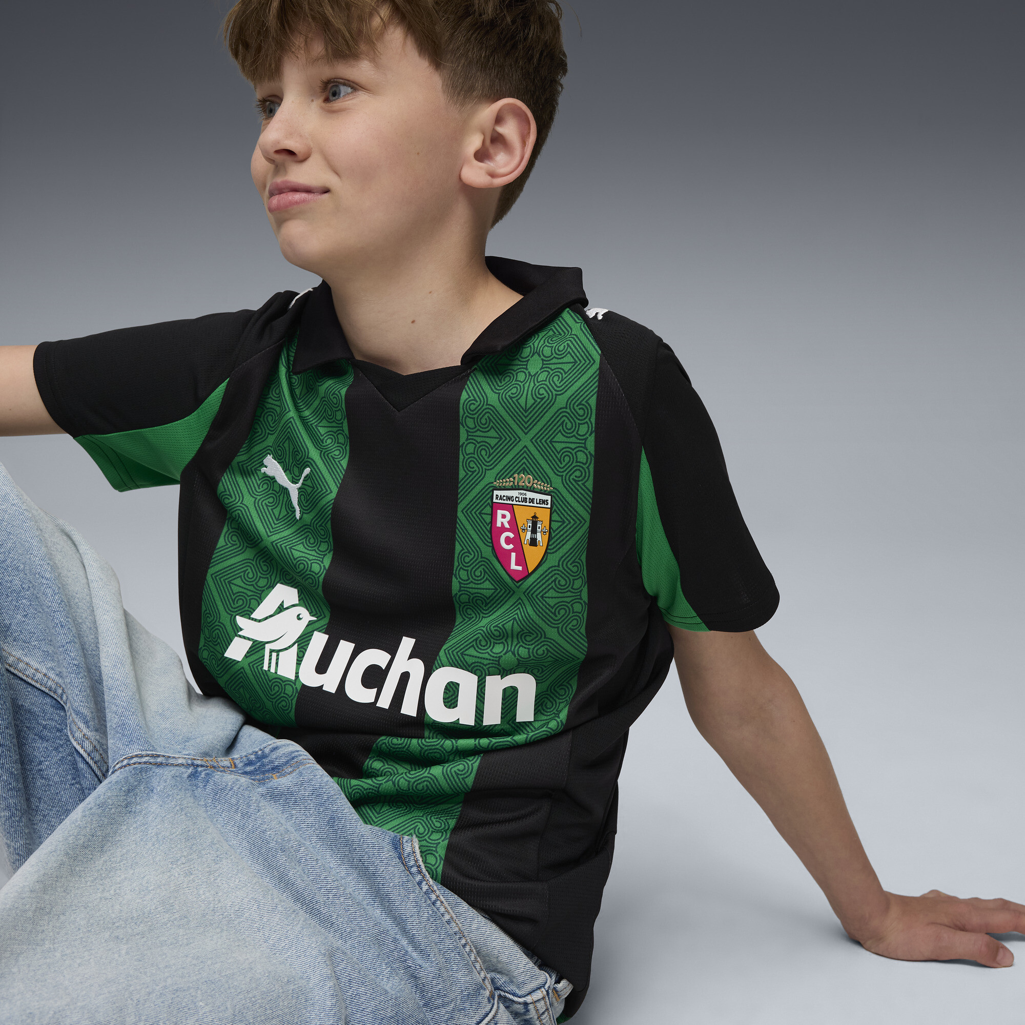 PUMA RC Lens 25/26 uitshirt, Groen/Zwart, Maat 13-14Y thumbnail 6