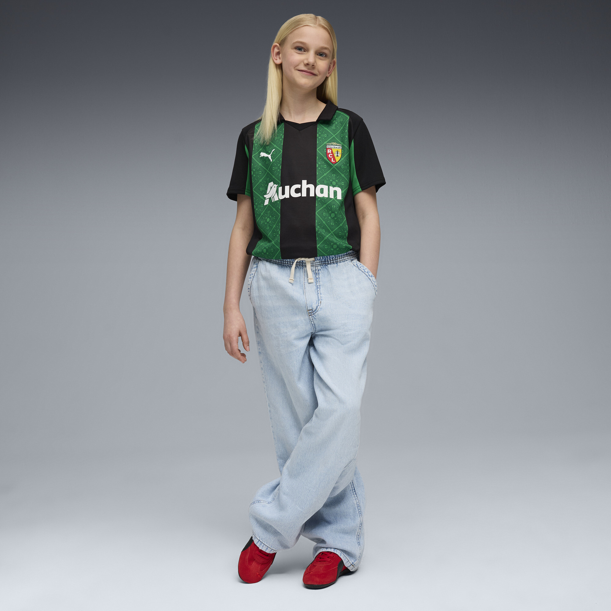 PUMA RC Lens 25/26 uitshirt, Groen/Zwart, Maat 13-14Y thumbnail 5