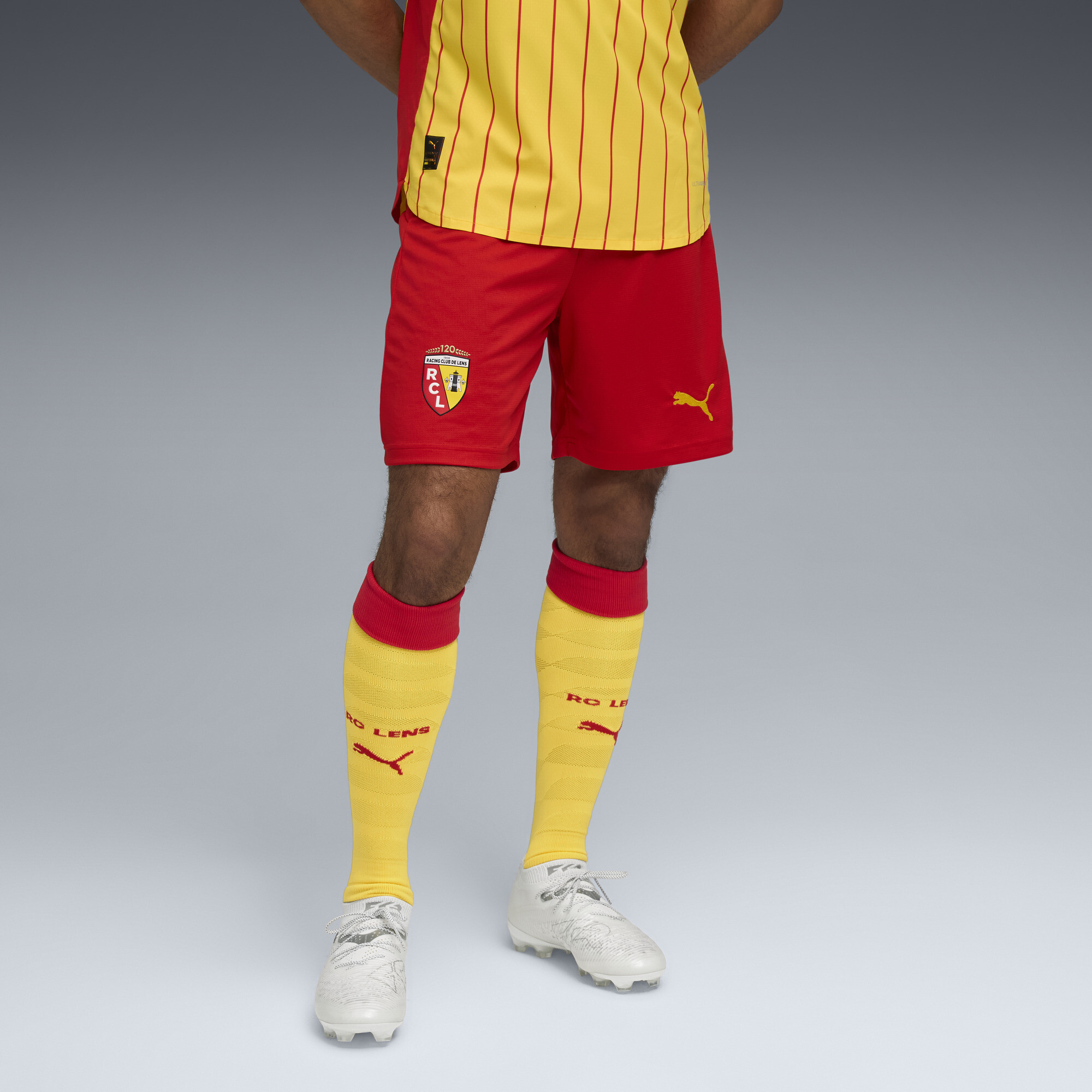 PUMA RC Lens 25/26 short voor Heren, Rood/Geel, Maat S thumbnail 6