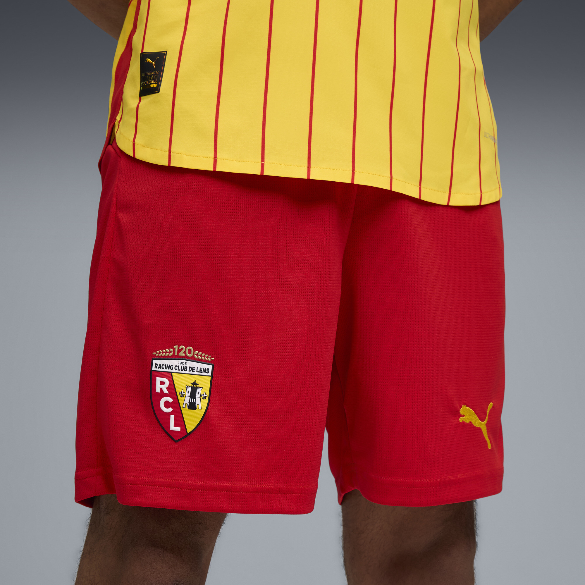 PUMA RC Lens 25/26 short voor Heren, Rood/Geel, Maat S thumbnail 5