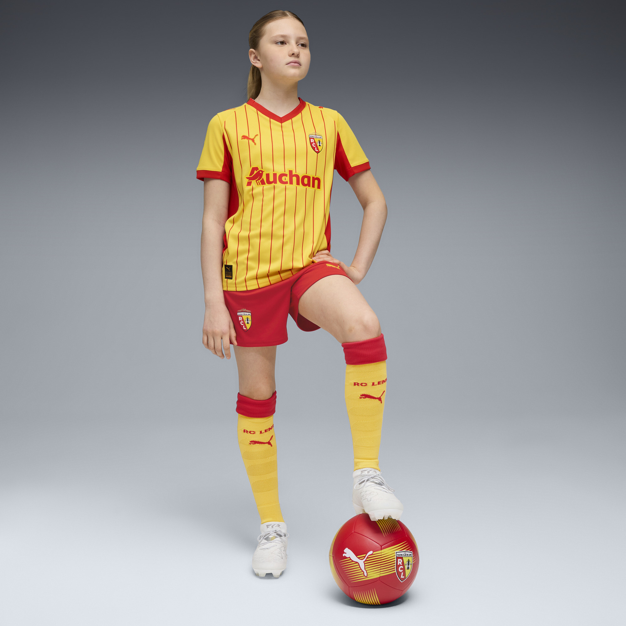 PUMA RC Lens 25/26 short, Zwart/Rood, Maat 11-12Y thumbnail 5