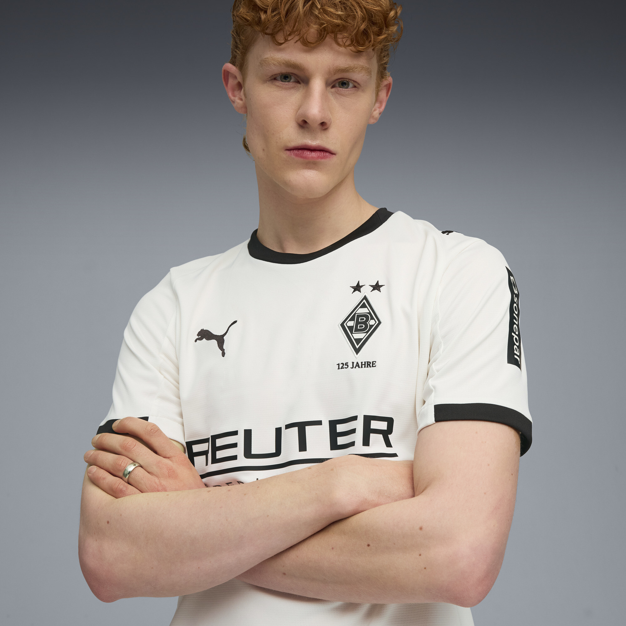 PUMA Borussia MÃ¶nchengladbach 25/26 thuisshirt voor Heren, Zwart/Wit, Maat XL thumbnail 2