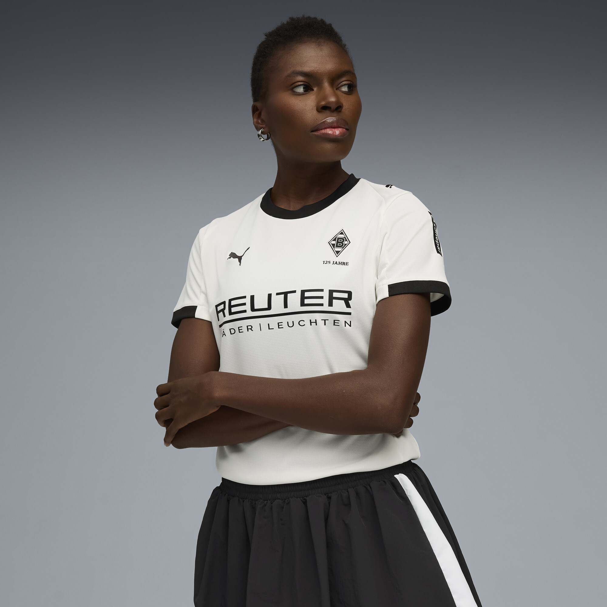 PUMA Borussia MÃ¶nchengladbach 25/26 thuisshirt voor Dames, Zwart/Wit, Maat XL thumbnail 4