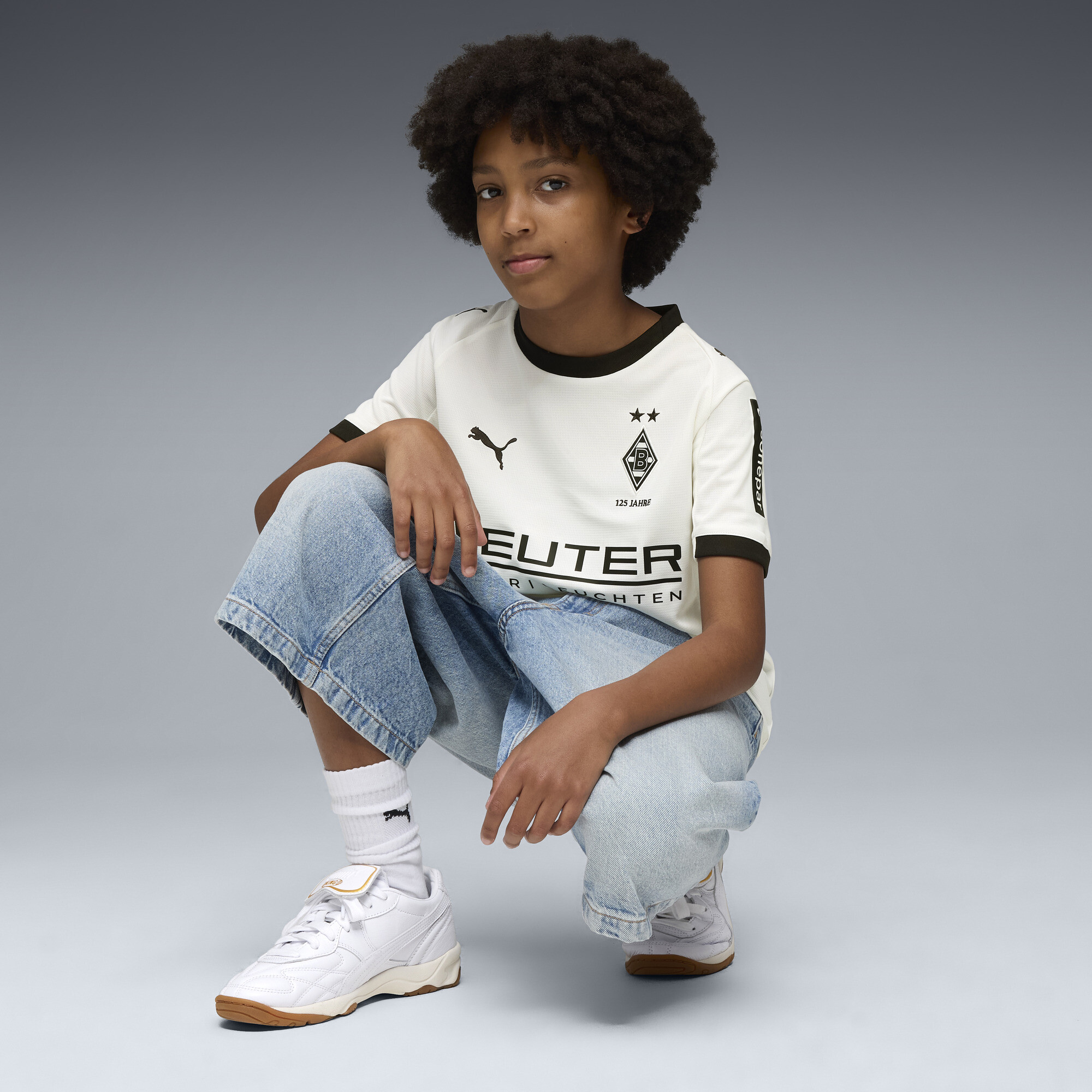 PUMA Borussia MÃ¶nchengladbach 25/26 thuisshirt, Zwart/Wit, Maat 11-12Y thumbnail 5