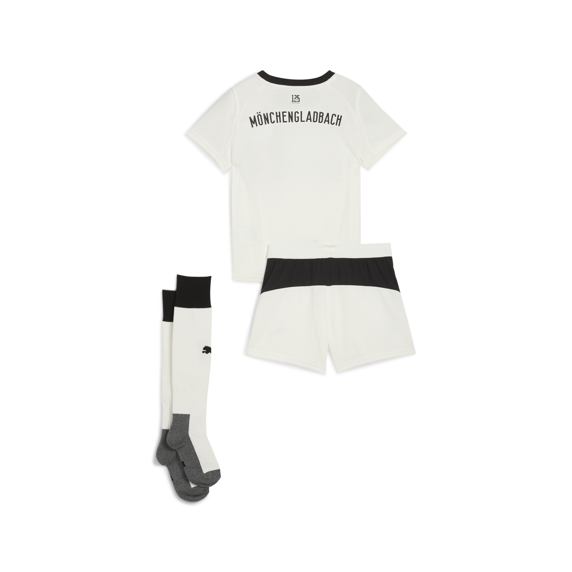 PUMA Borussia MÃ¶nchengladbach 25/26 mini-thuistenue, Zwart/Wit, Maat 3-4Y thumbnail 2