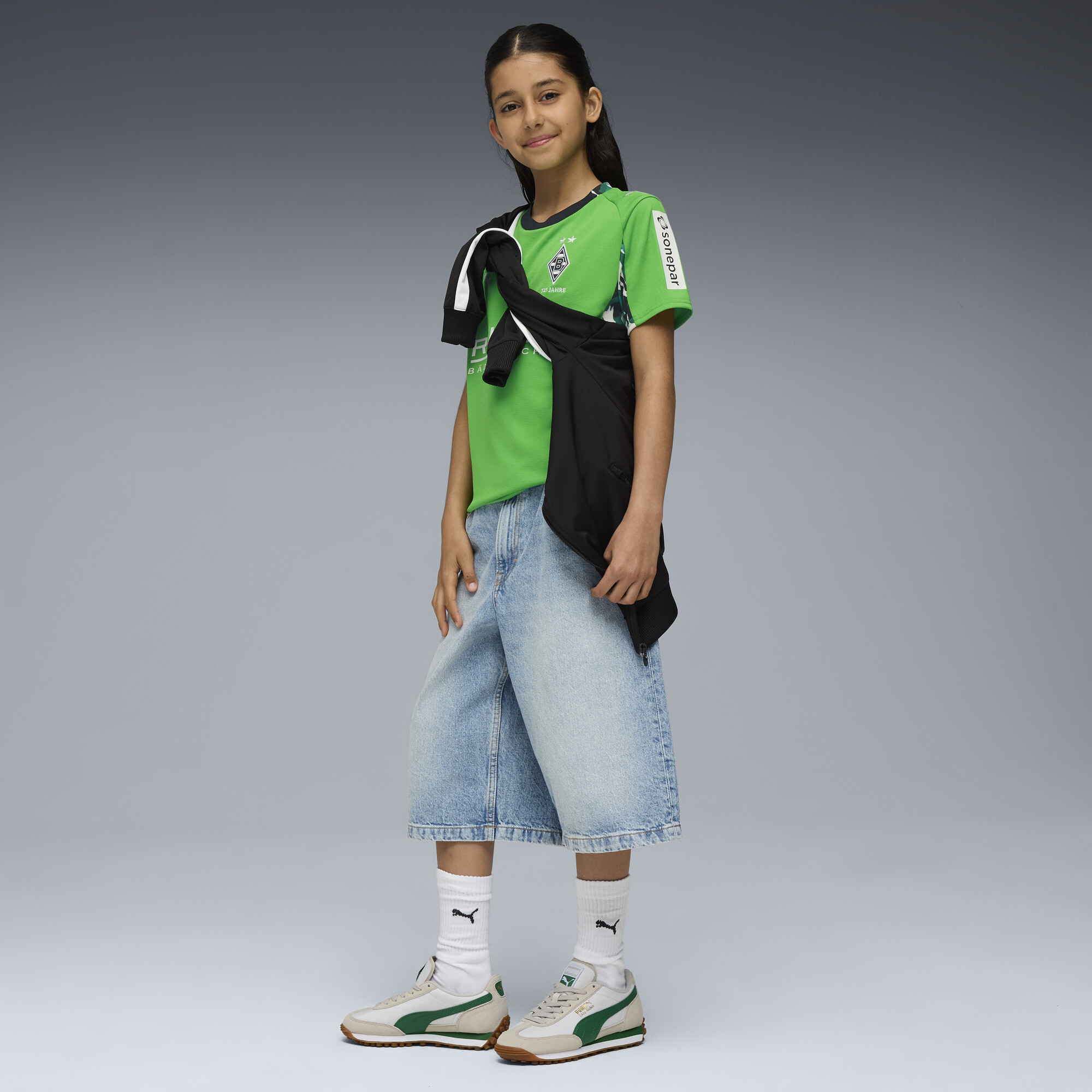 PUMA Borussia MÃ¶nchengladbach 25/26 uitshirt, Groen/Wit, Maat 13-14Y thumbnail 5