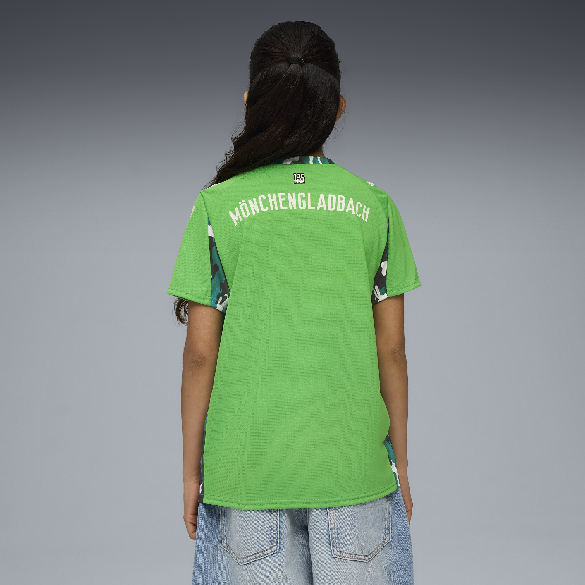 PUMA Borussia MÃ¶nchengladbach 25/26 uitshirt, Groen/Wit, Maat 13-14Y thumbnail 4