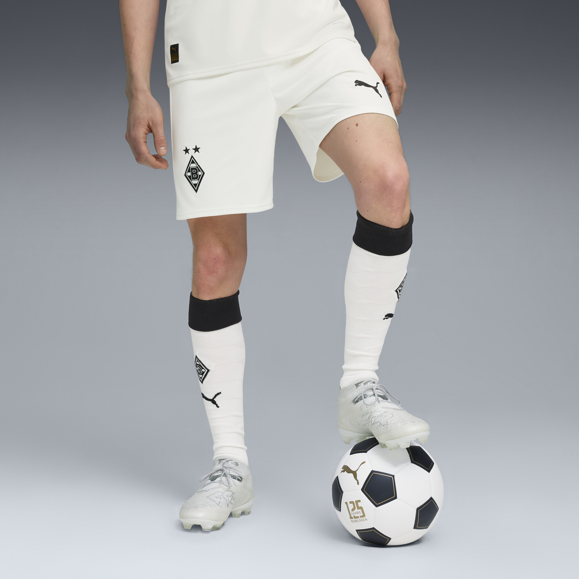PUMA Borussia MÃ¶nchengladbach 25/26 short voor Heren, Zwart/Wit, Maat L thumbnail 6